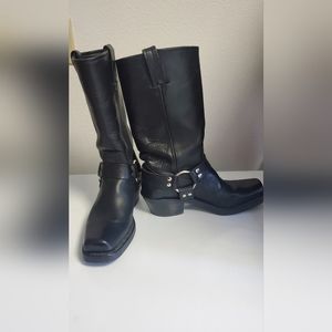 Frye Belted Harness 12r Black Boots Womens 7
